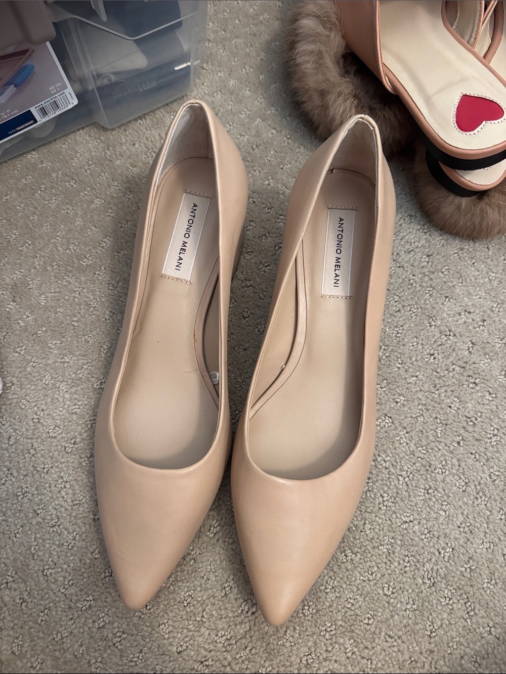 ANTONIO MELANI Blush Beige Pointed-Toe Pumps
